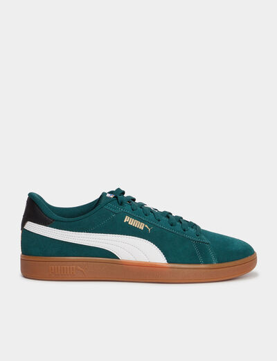 Tennis basses à lacets en cuir Puma vert homme