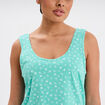 Ensemble pyjama short et débardeur coton vert turquoise femme