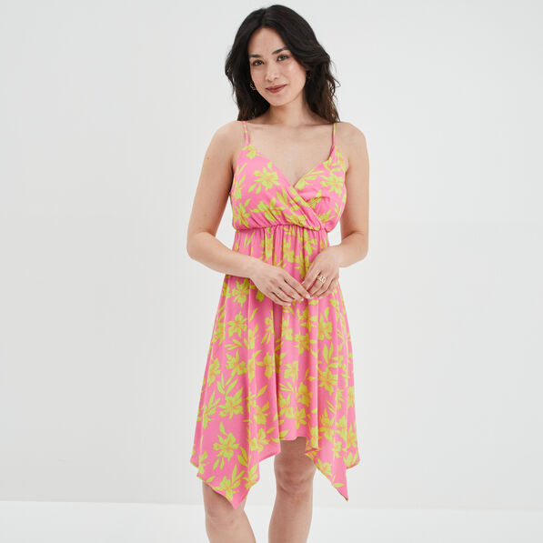 robe midi asymetrique patineuse a coques rose femme Robe midi asymétrique patineuse à coques rose femme