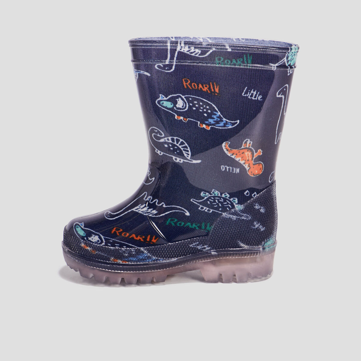 Bottes de pluie lumineuses bleu marine b&eacute;b&eacute; gar&ccedil;on