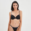Soutien-gorge corbeille paddé à strass noir femme