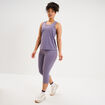 Legging corsaire de sport stretch violet femme