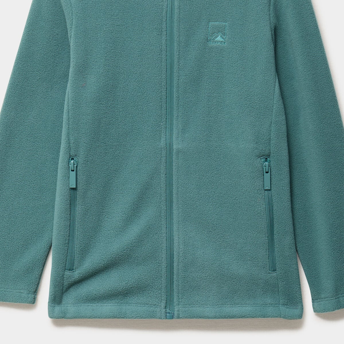 Veste polaire zipp&eacute; col montant vert fonc&eacute; gar&ccedil;on