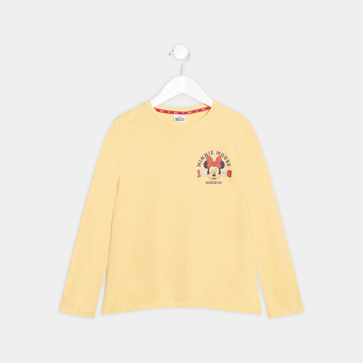T-shirt manches longues Minnie jaune fille