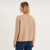Gilet cardigan ajour&eacute; manches longues beige femme