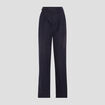 Pantalon large taille haute bleu marine femme