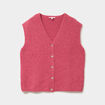 Gilet sans manches col en V rose cerise femme