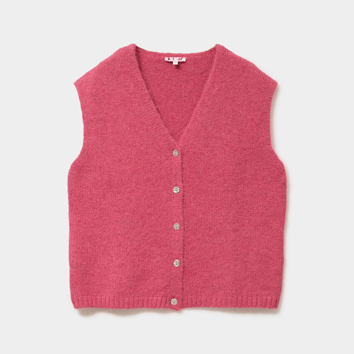 Gilet sans manches col en V rose cerise femme