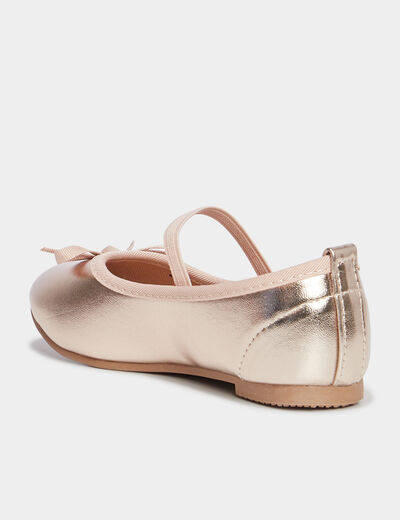 Ballerines bride élastiquée jaune or fille
