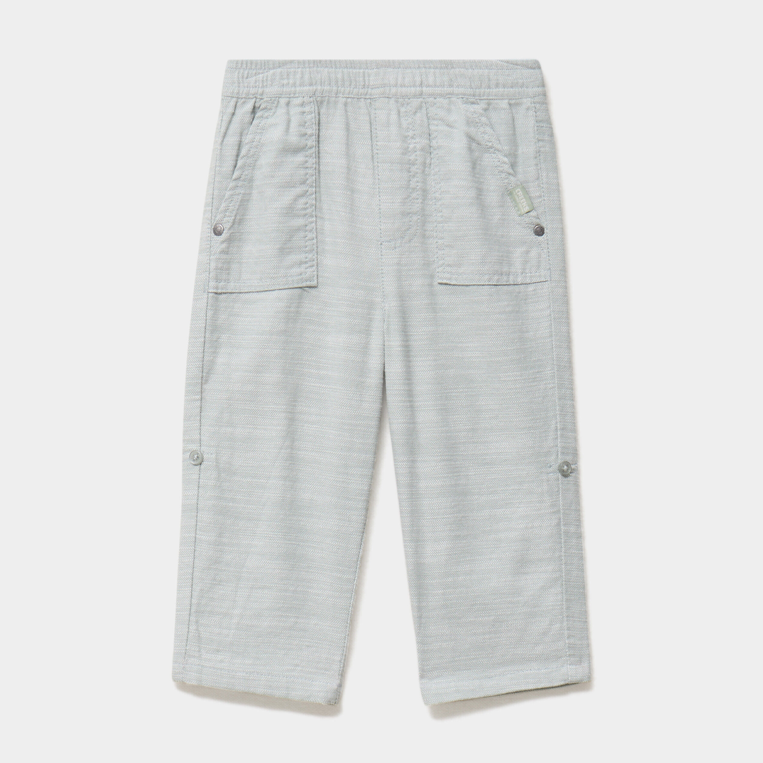Pantalon 2-en-1 bermuda coton vert pastel bébé garçon