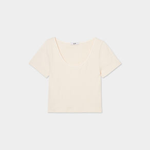 T-shirt manches courtes beige femme