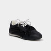 Baskets &agrave; lacets doubles semelle fine noir femme