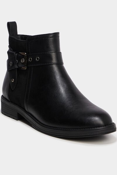 Bottines avec boucles et talons noir femme