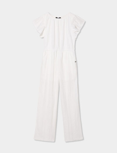 Combinaison pantalon jambes larges ivoire fille