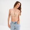 Soutien-gorge bandeau microfibre beige femme