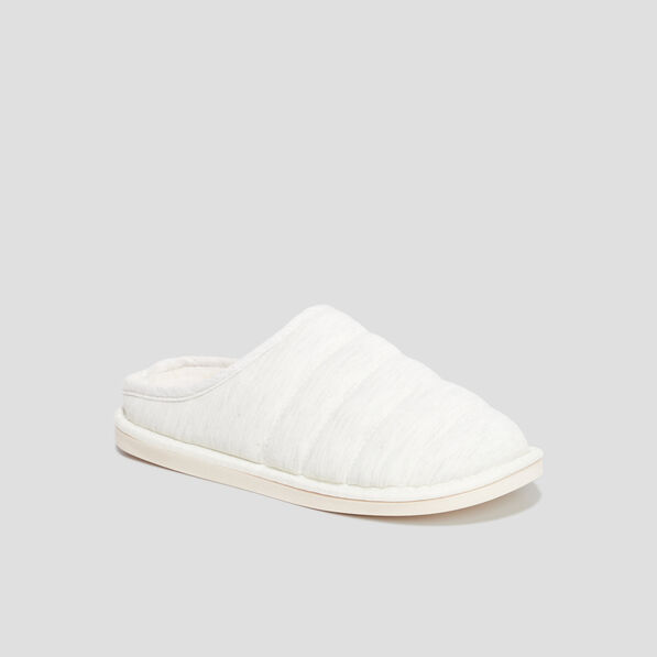 Chaussons mules fourrés gris femme