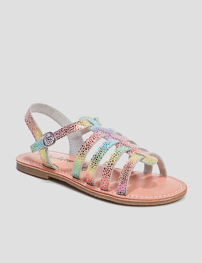 Sandales irisées en cuir Creeks multicolore fille