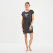 Chemise de nuit manches courtes gris fonc&eacute; femme