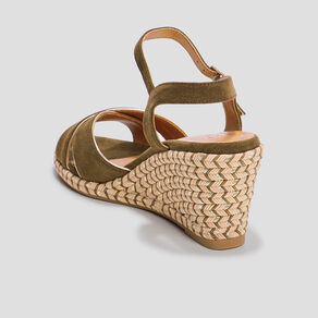 sandales a talons compenses vert kaki femme Sandales à talons compensés vert kaki femme