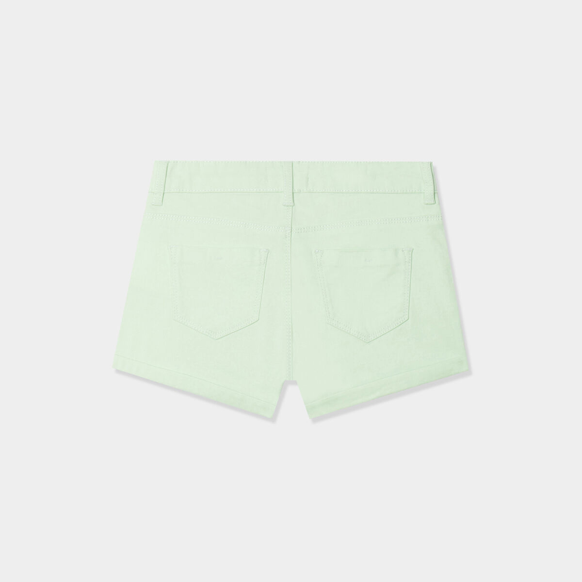Short ajusté en twill vert clair fille
