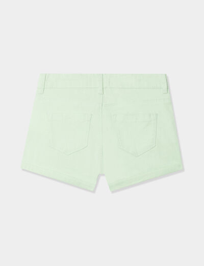Short ajusté en twill vert clair fille