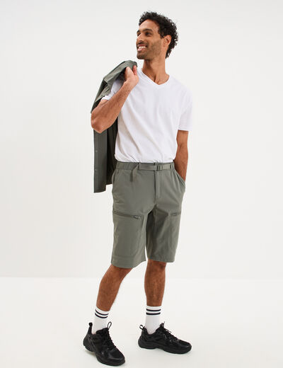 Short de randonn&eacute;e respirant gris homme