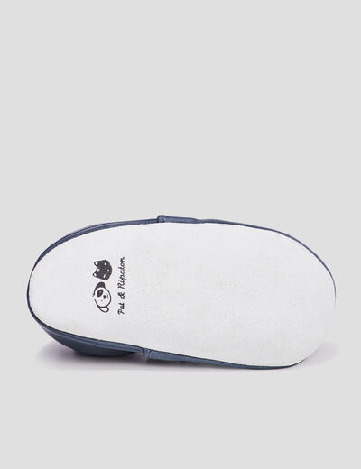 Bottillons en cuir bleu marine bébé garçon
