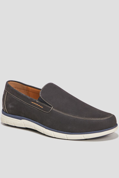 Loafers en cuir bleu marine homme