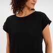 T-shirt ajour&eacute; manches courtes noir femme