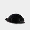 Mules fausse fourrure noir femme