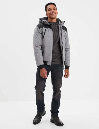 Sweat à capuche hoodie zippé vert kaki homme