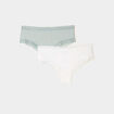 Lot 2 shortys bandes dentelle vert clair femme