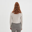 Gilet court manches longues col en V sable femme