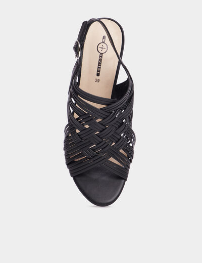 Sandales multibrides à talons Mosquitos noir femme