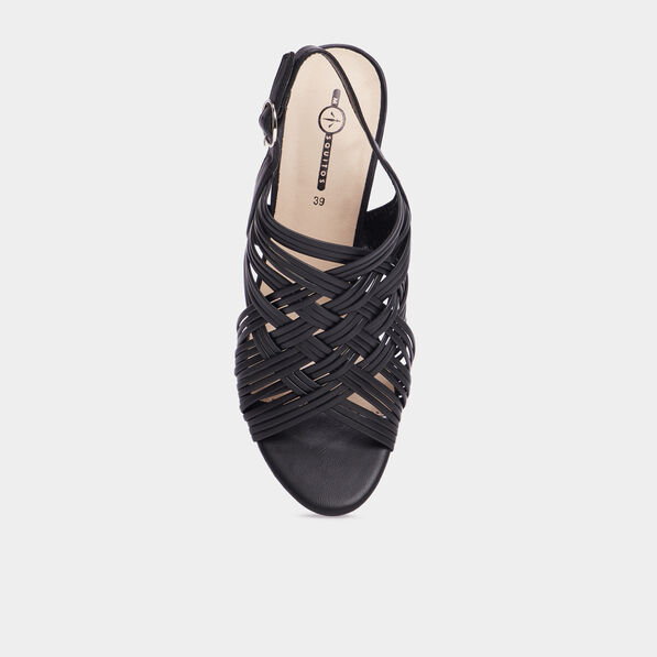 Sandales multibrides à talons Mosquitos noir femme