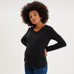 T-shirt allaitement manches longues noir femme maternit&eacute;