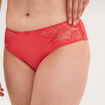 Shorty avec dentelle rouge corail femme