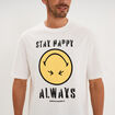T-shirt regular col rond manches courtes blanc homme