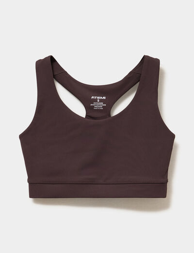 Brassi&egrave;re de sport dos nageur marron fonc&eacute; femme
