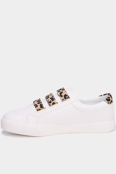 Baskets &agrave; scratchs blanc femme