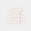 Gilet boutonné à col rond coton ecru bébé fille