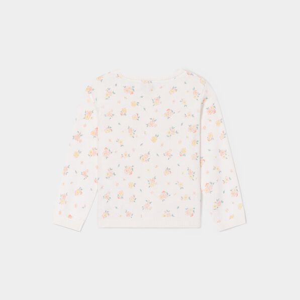 gilet boutonne a col rond coton ecru bebef Gilet boutonné à col rond coton ecru bébé fille