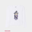 T-shirt Halloween manches longues coton ivoire fille