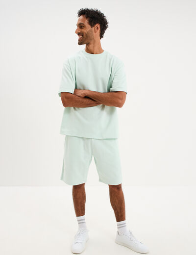 T-shirt col rond droit relax fit vert clair homme