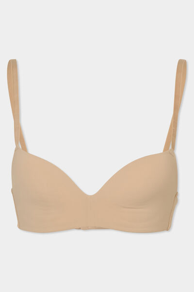 Soutien-gorge push-up triangle beige femme