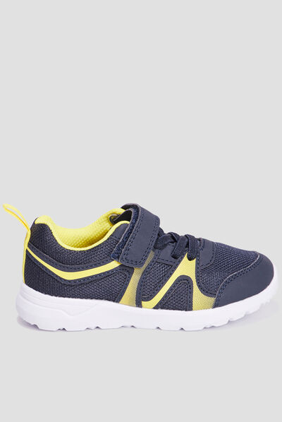 Baskets running à scratchs Rexited bleu marine garçon