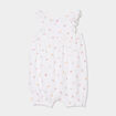 Ensemble combinaison avec bandeau coton ecru bébé fille