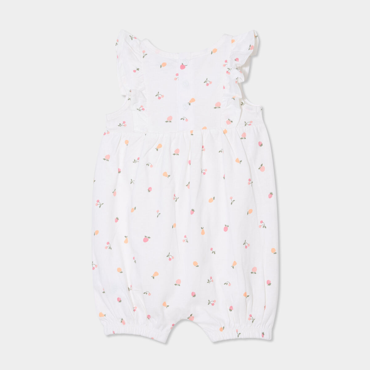 Ensemble combinaison avec bandeau coton ecru bébé fille