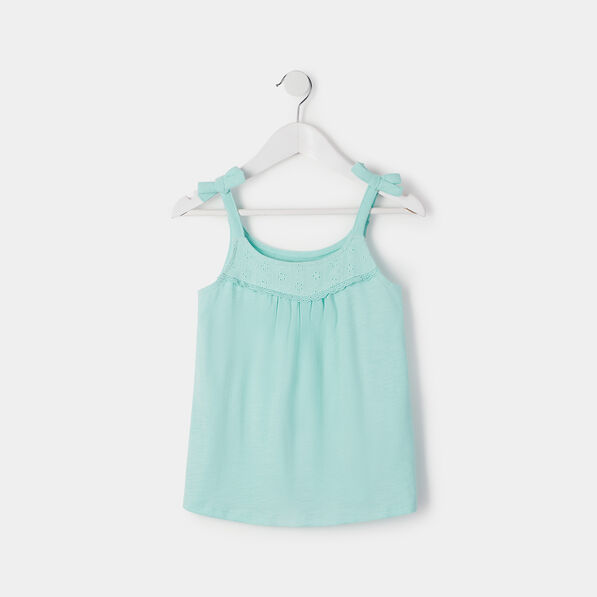 Débardeur avec noeuds bleu clair fille