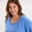 Pull manches courtes bleu femme grande taille
